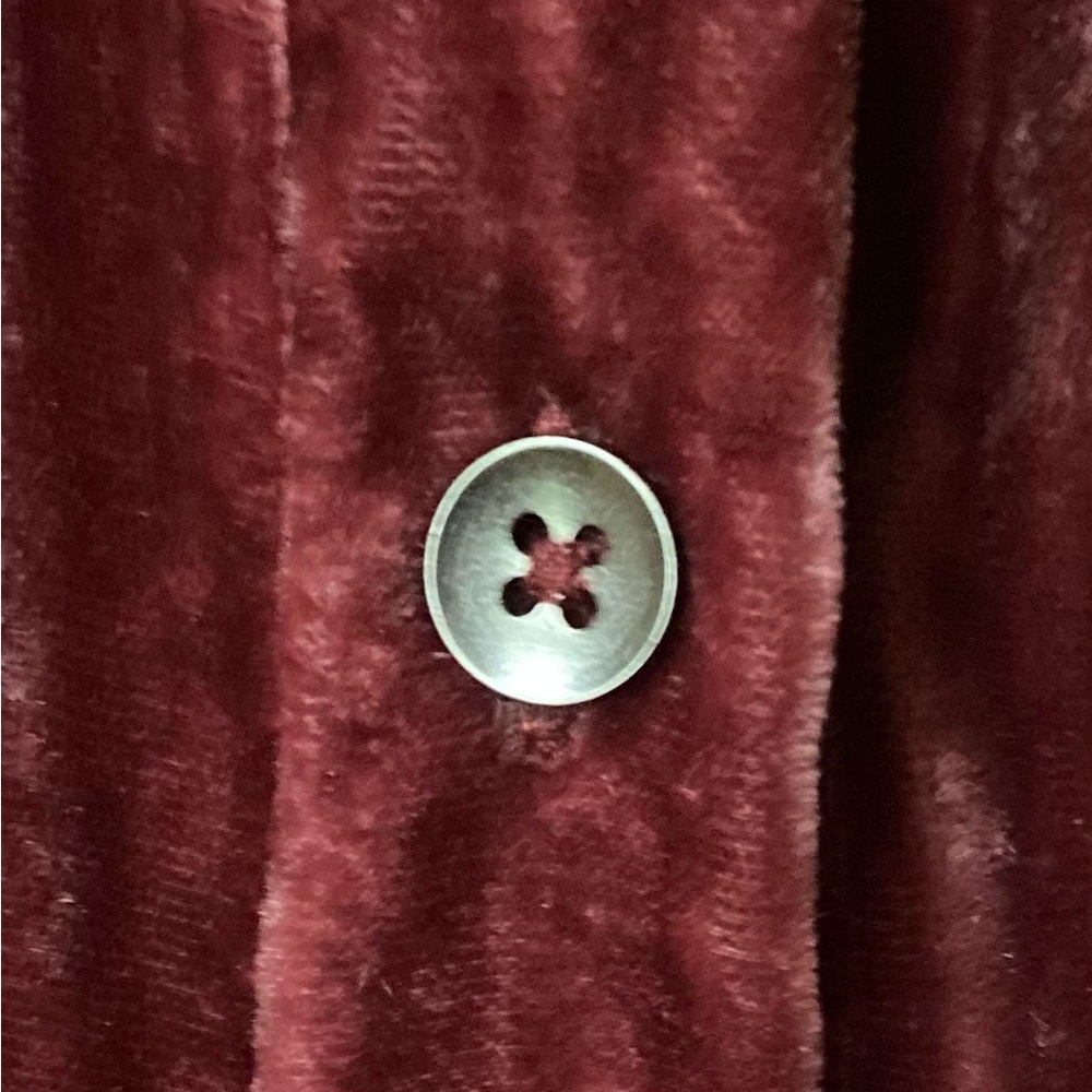 Splendid Velvet Button-Down Shirt - Deep Red - Picture 6 of 8